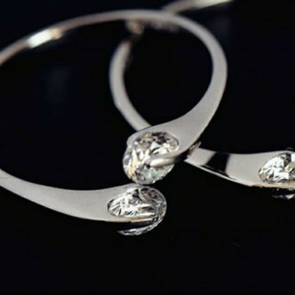 Double Floating Diamond Adjustable Ring | Rhodium Plated - Picture 7 of 14